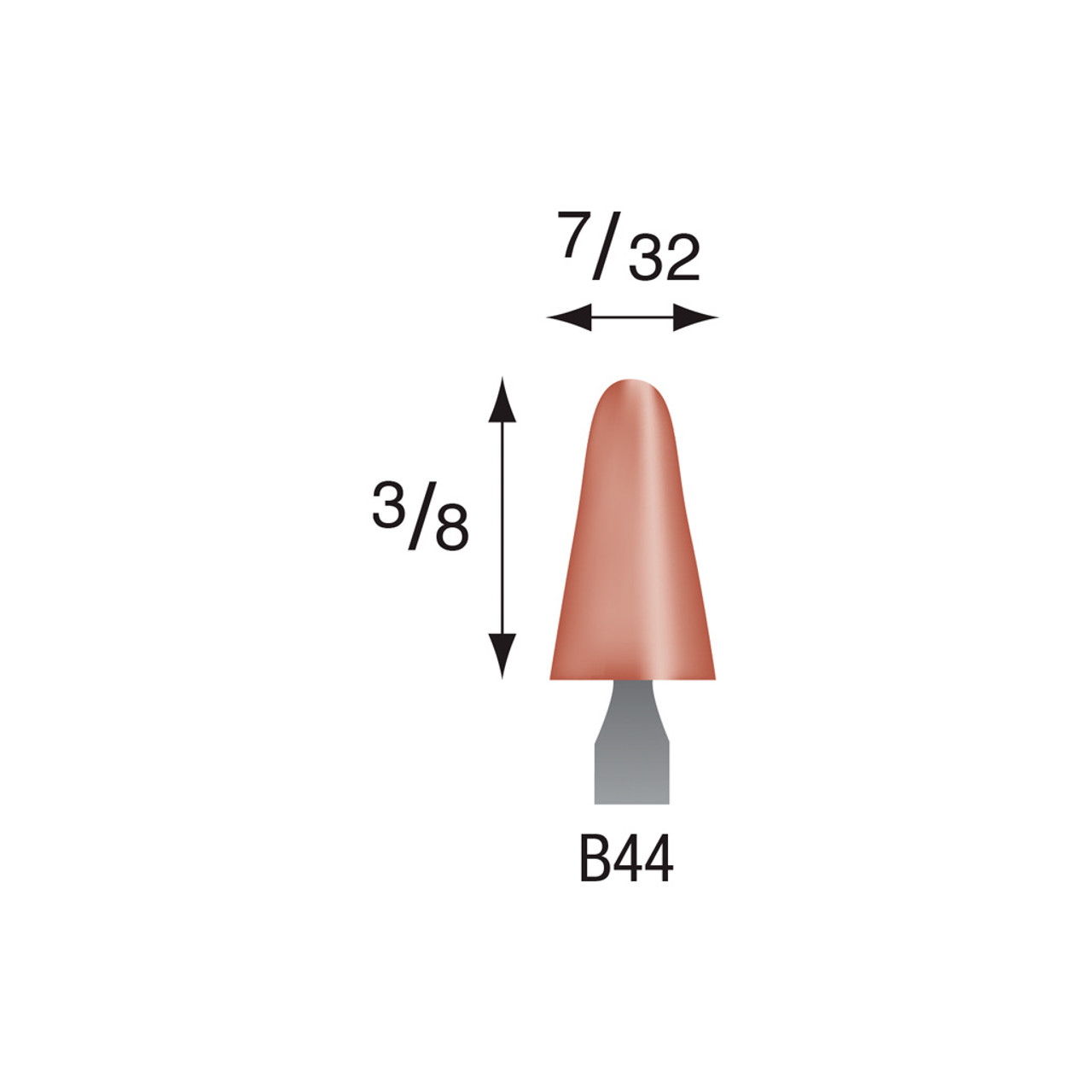 B44 Red Mounted Stones 1/8" Shank (Pkg of 24)