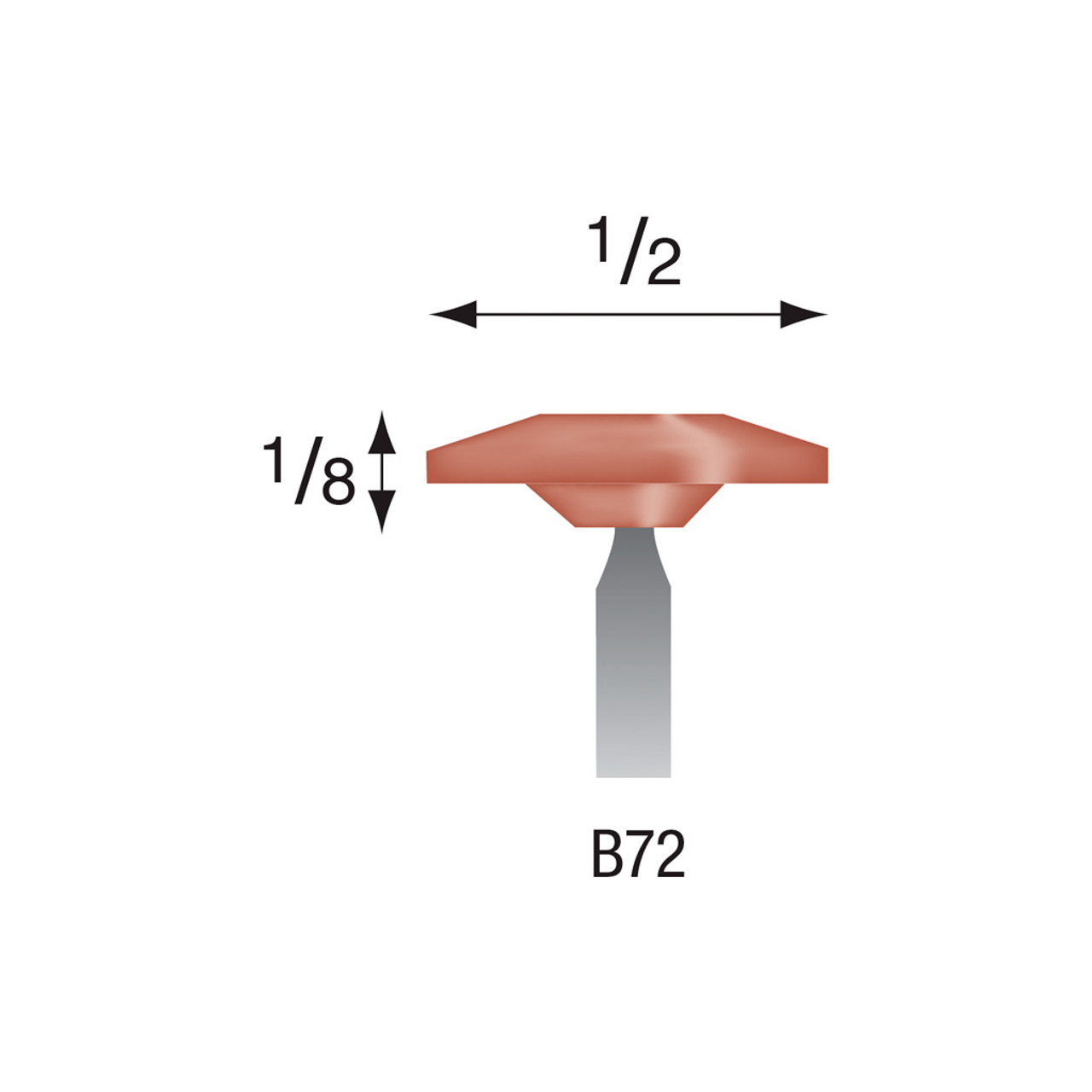 B72 Red Mounted Stones 1/8" Shank (Pkg of 24)