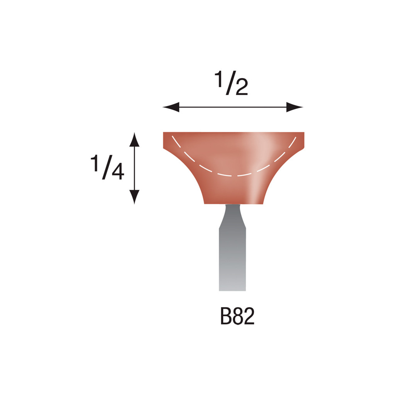 B82 Red Mounted Stones 1/8" Shank (Pkg of 24)