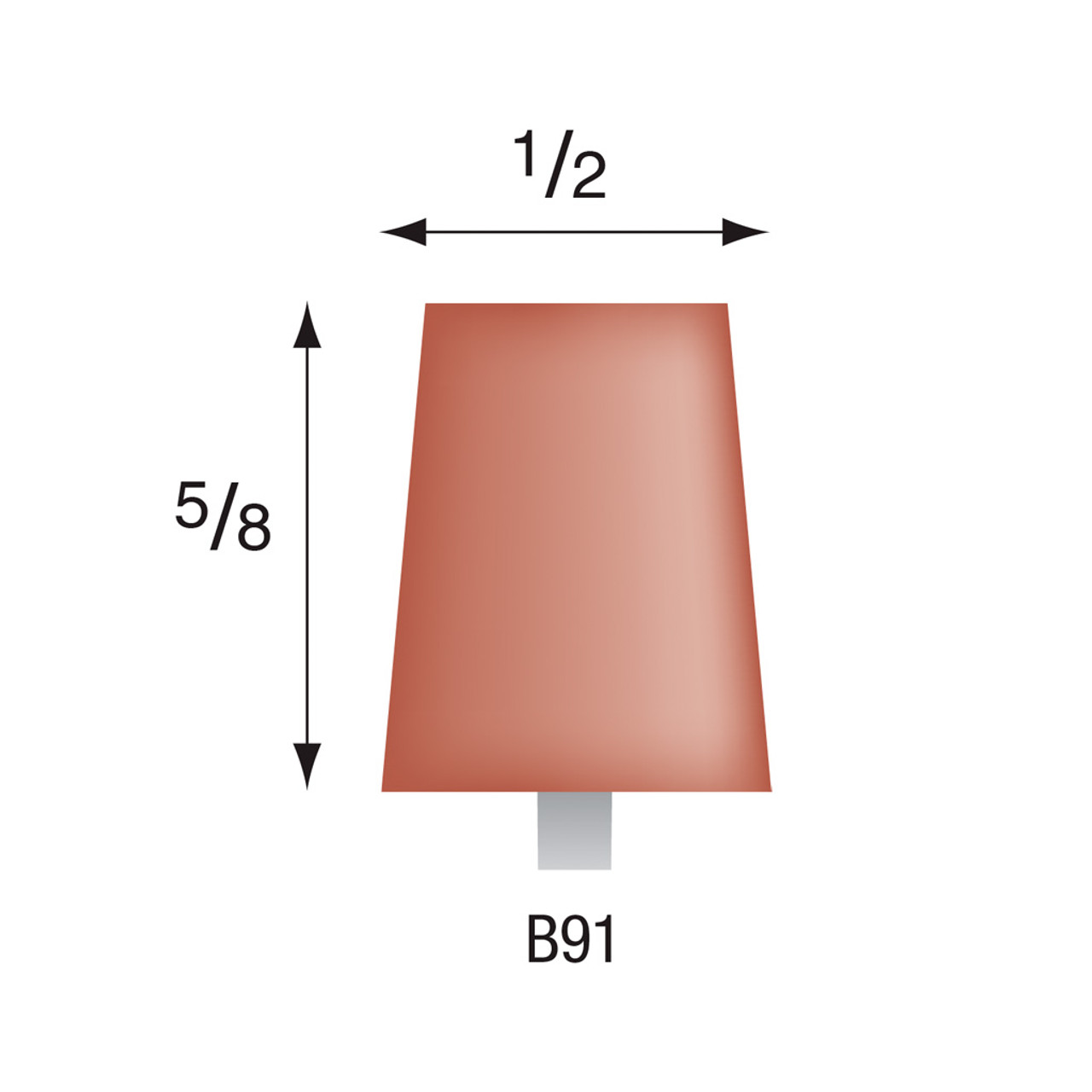 B91 Red Mounted Stones 1/8" Shank (Pkg of 24)