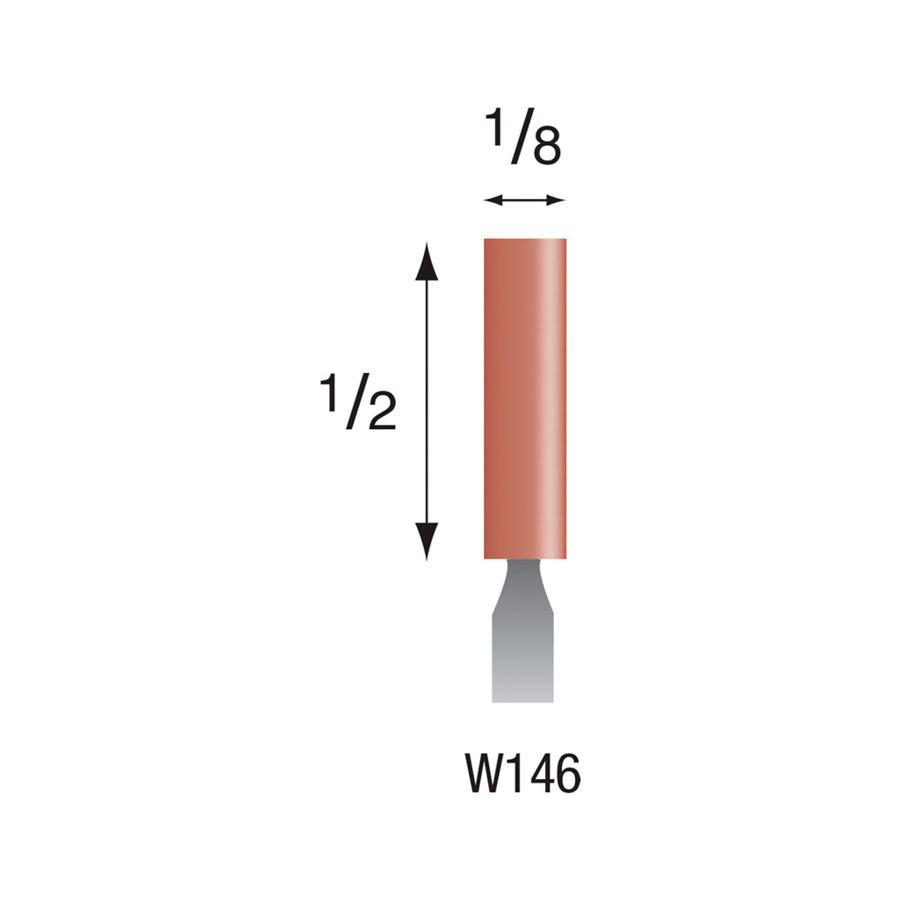 W146 Red Mounted Stones 1/8" Shank (Pkg of 24)