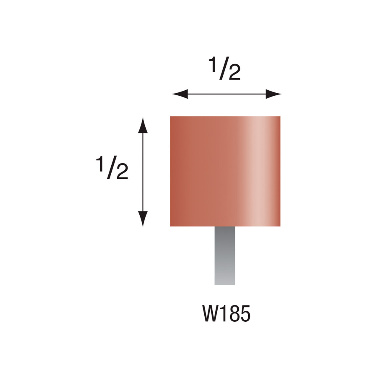 W185 Red Mounted Stones 1/8" Shank (Pkg of 24)