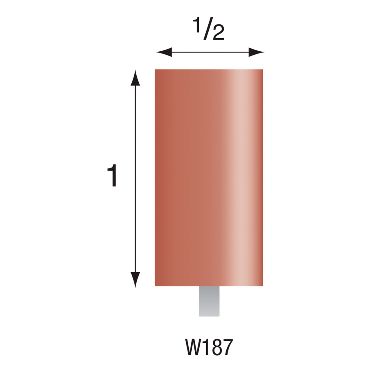 W187 Red Mounted Stones 1/8" Shank (Pkg of 24)