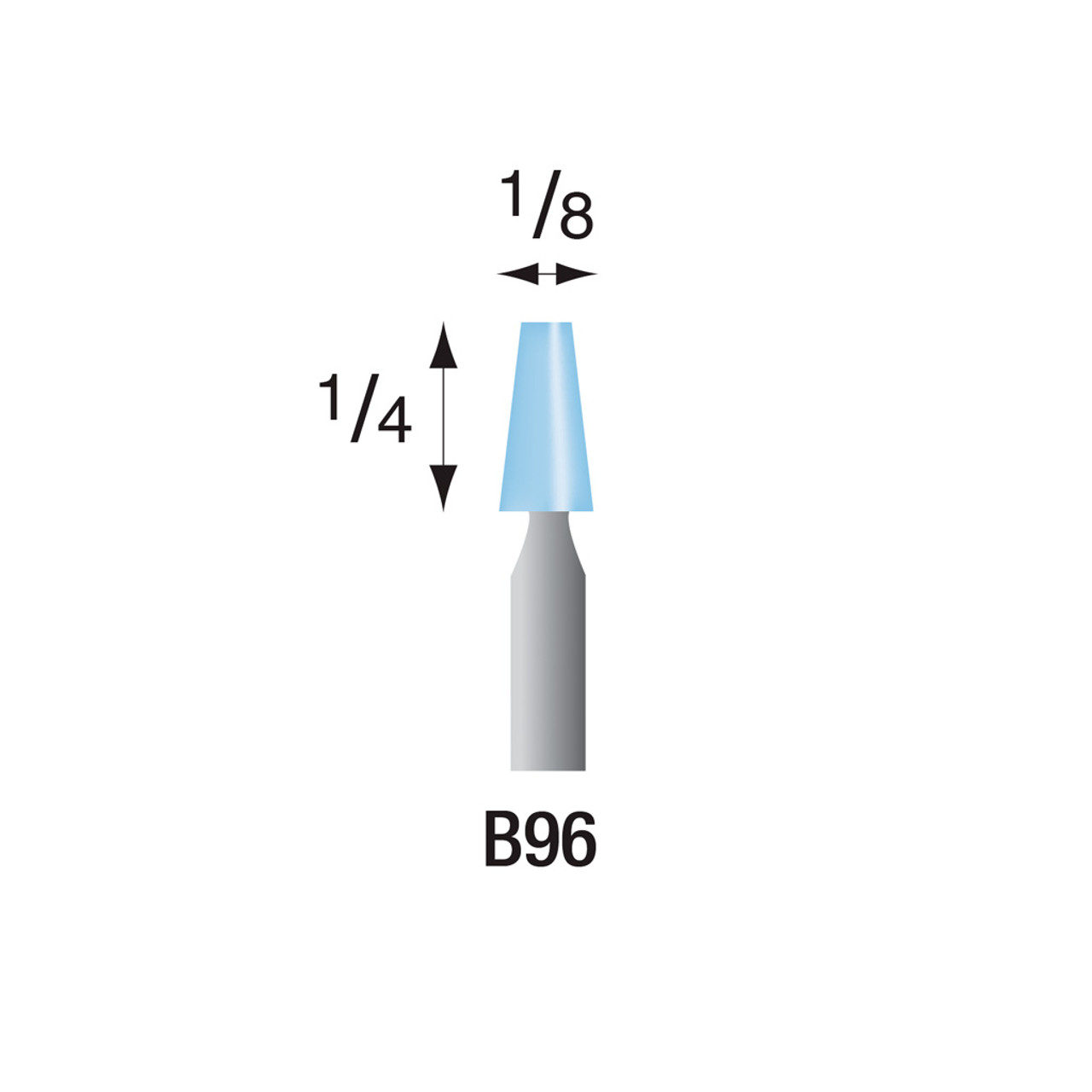 B96 Light Blue Mounted Stones 1/8" Shank (Pkg of 24)