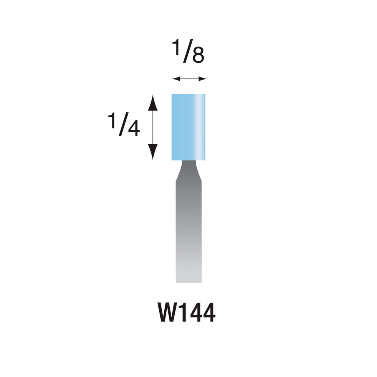 W144 Light Blue Mounted Stones 1/8" Shank (Pkg of 24)