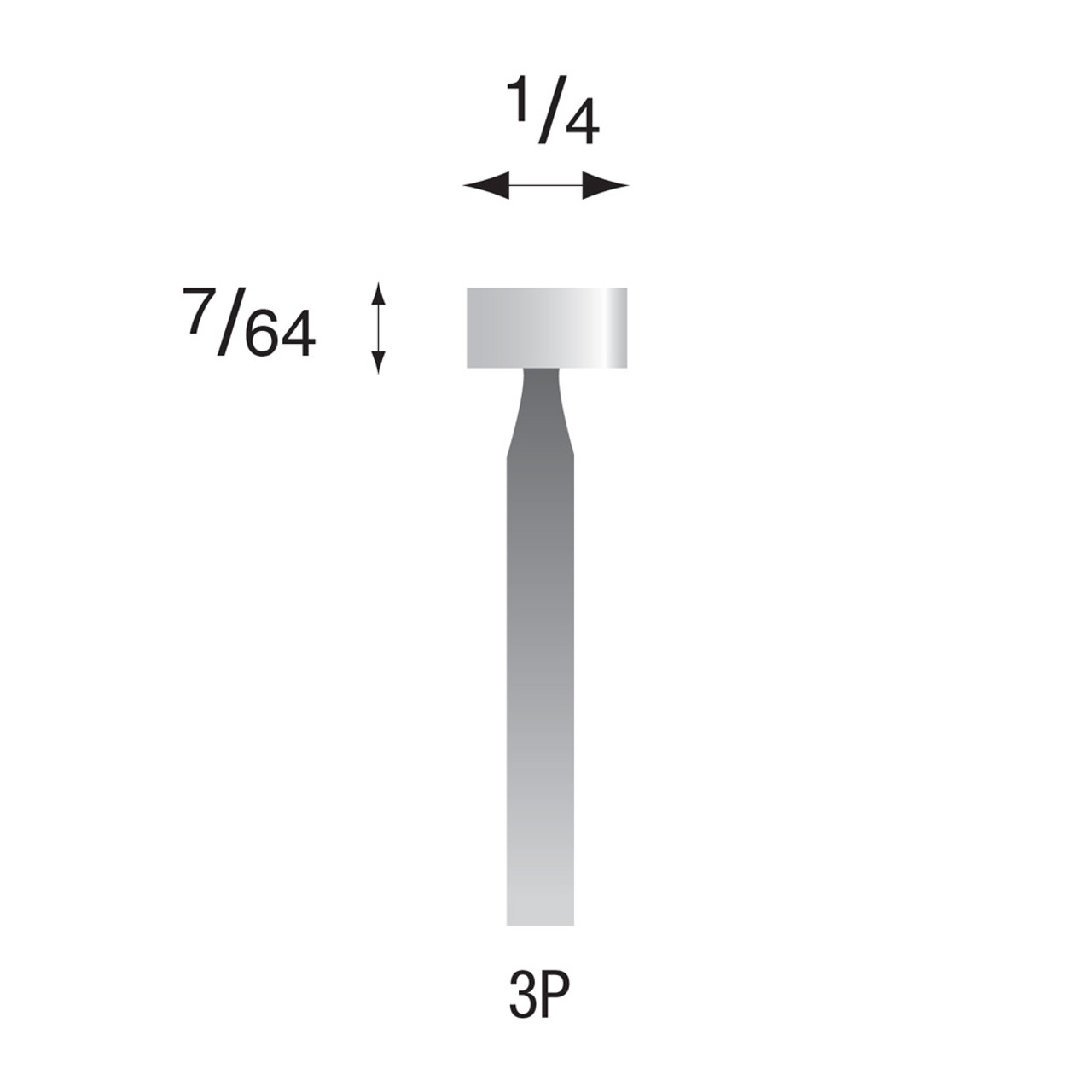 3P White Mounted Points 3/32" Shank (Pkg of 24)