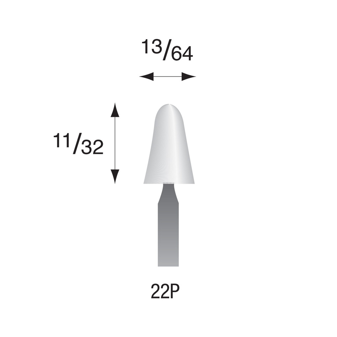 22P White Mounted Points 3/32" Shank (Pkg of 24)