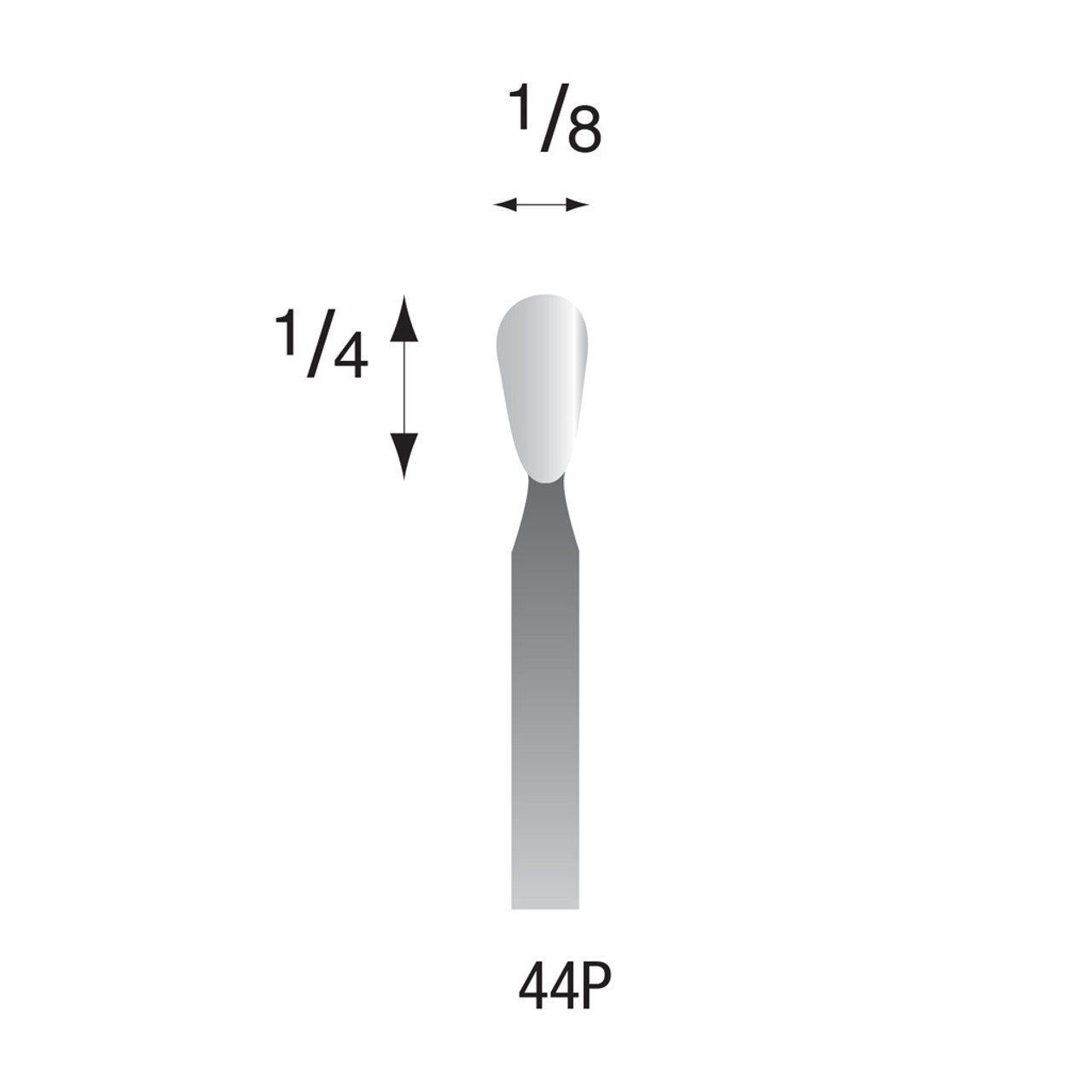 44P White Mounted Points 3/32" Shank (Pkg of 24)