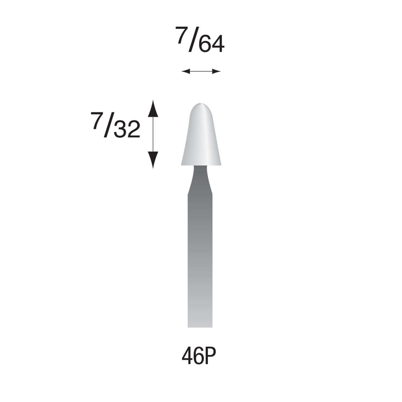 46P White Mounted Points 3/32" Shank (Pkg of 24)