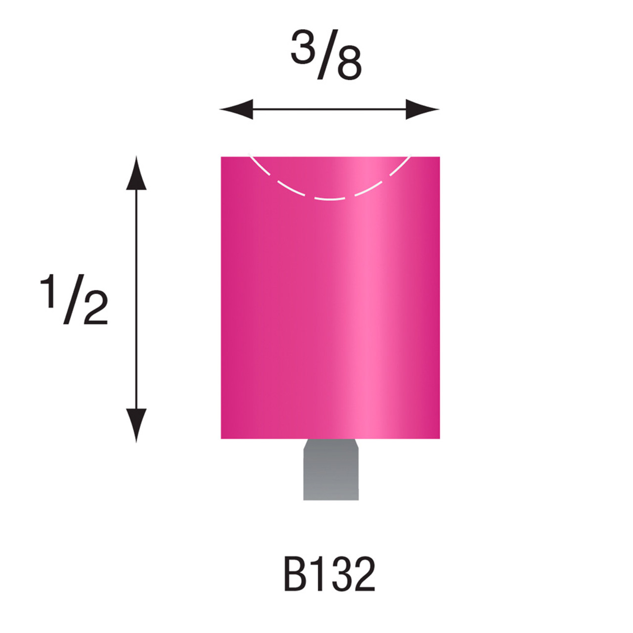 B132 Pink Mounted Stones 1/8" Shank (Pkg of 24)