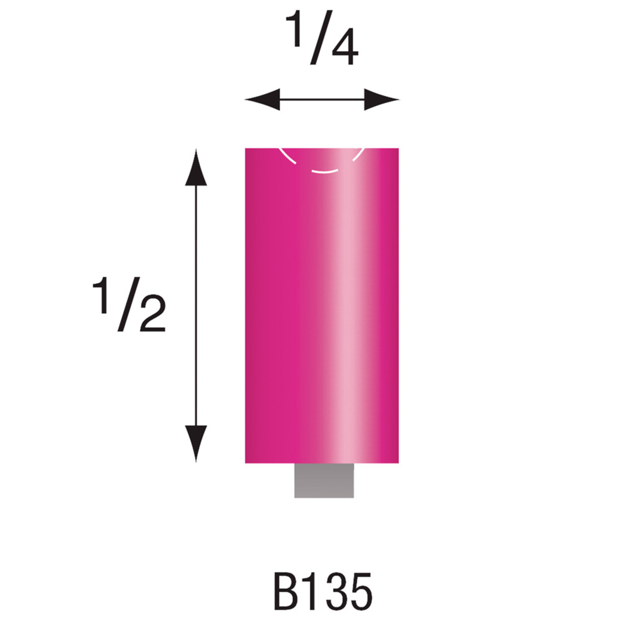 B135 Pink Mounted Stones 1/8" Shank (Pkg of 24)