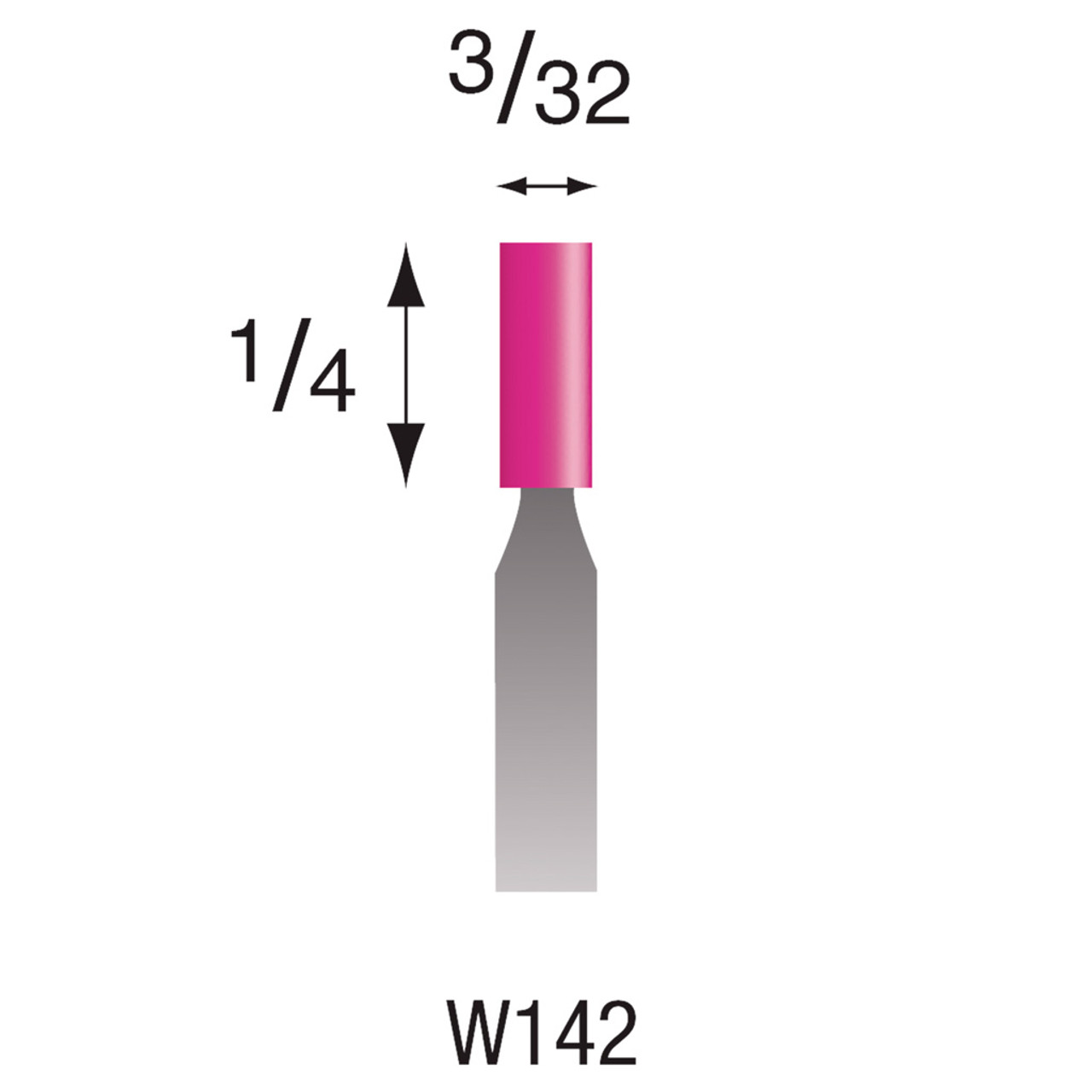 W142 Pink Mounted Stones 3mm Shank (Pkg of 24)