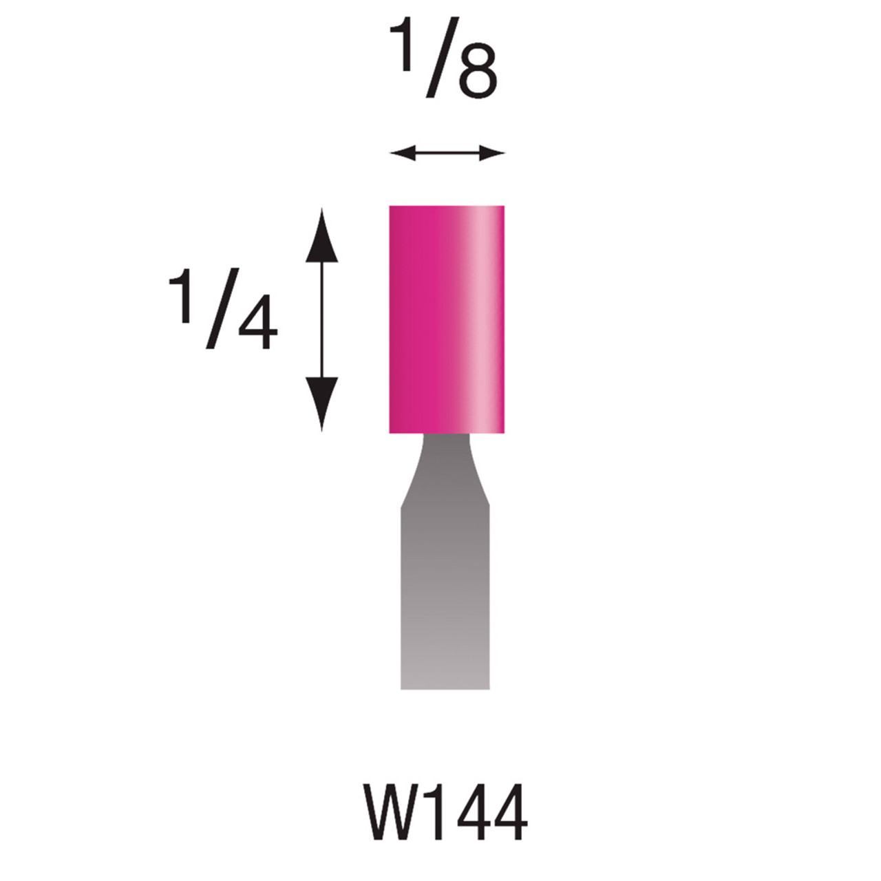 W144 Pink Mounted Stones 1/8" Shank (Pkg of 24)