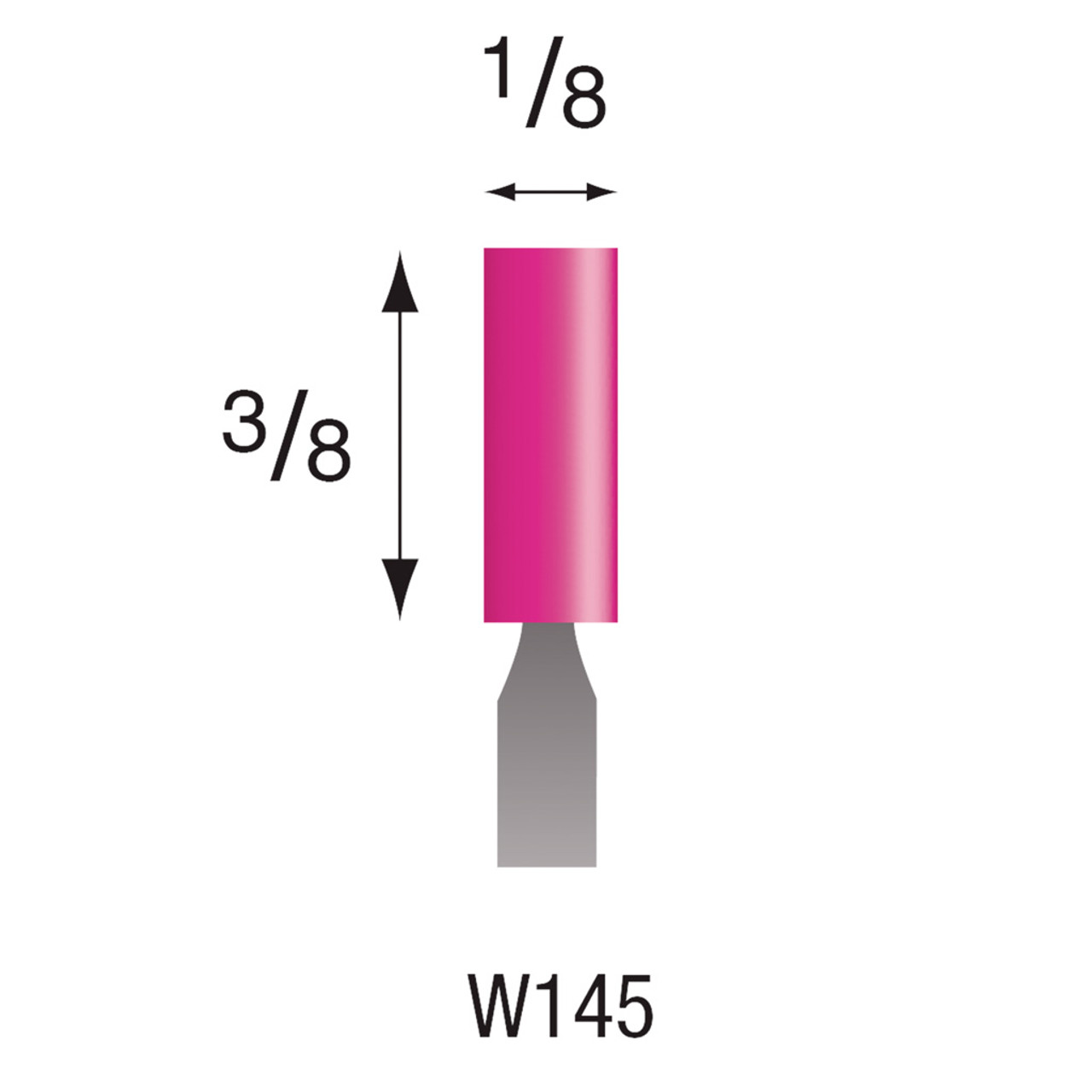 W145 Pink Mounted Stones 1/8" Shank (Pkg of 24)