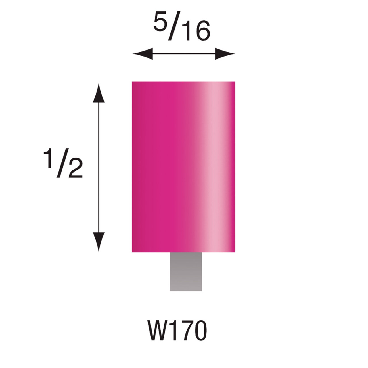 W170 Pink Mounted Stones 3mm Shank (Pkg of 24)