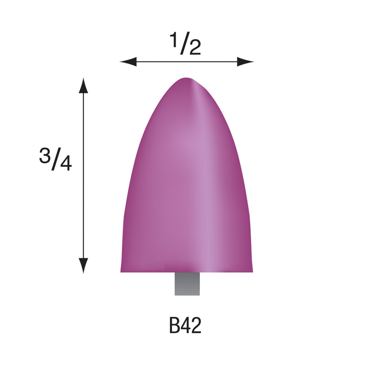 B42 Purple Mounted Stones 1/8" Shank (Pkg of 24)