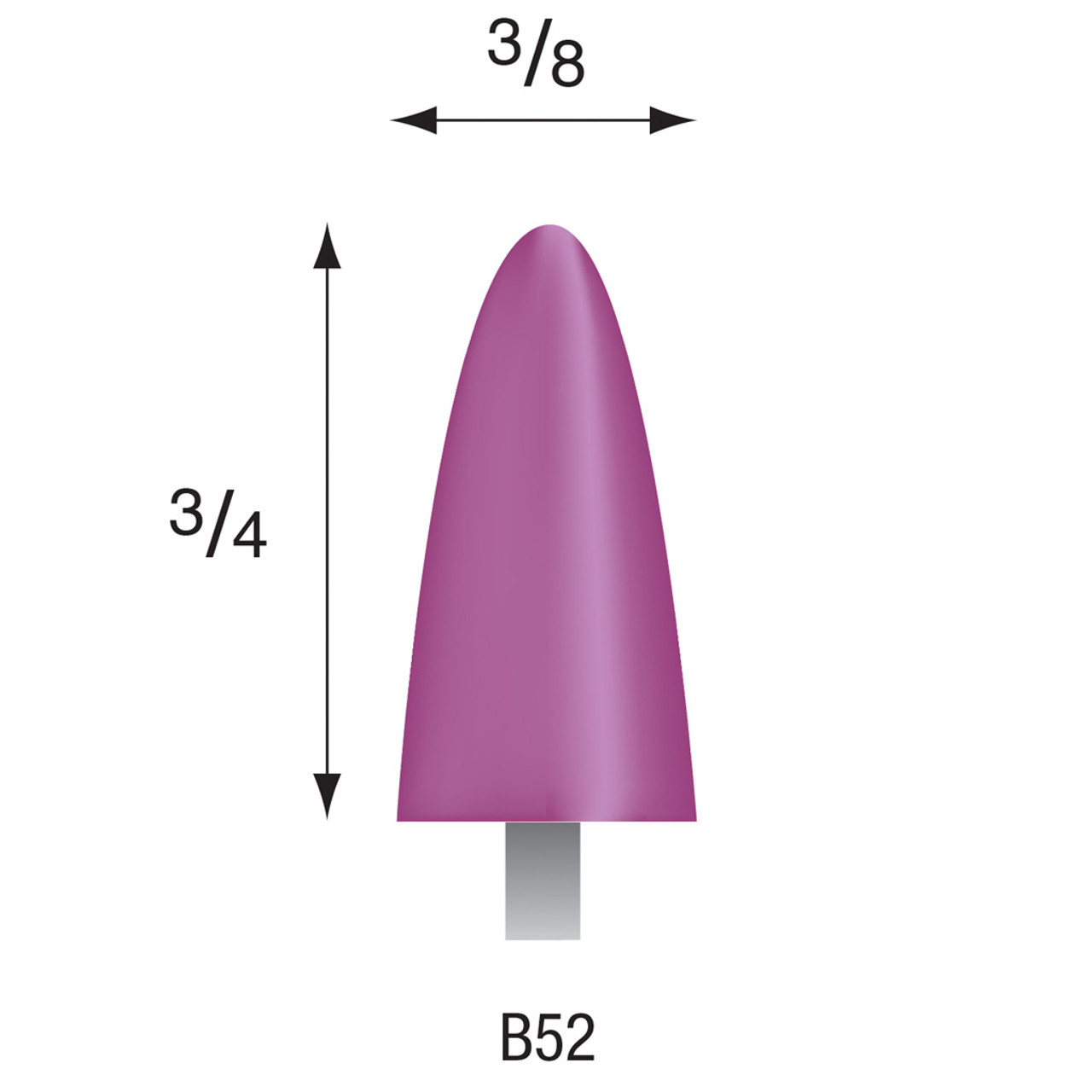 B52 Purple Mounted Stones 1/8" Shank (Pkg of 24)