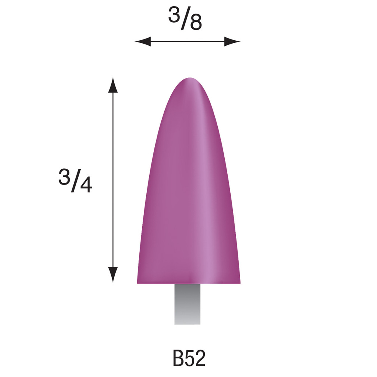 B52 Purple Mounted Stones 3mm Shank (Pkg of 24)