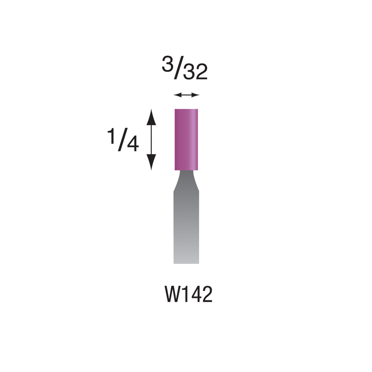 W142 Purple Mounted Stones 1/8" Shank (Pkg of 24)