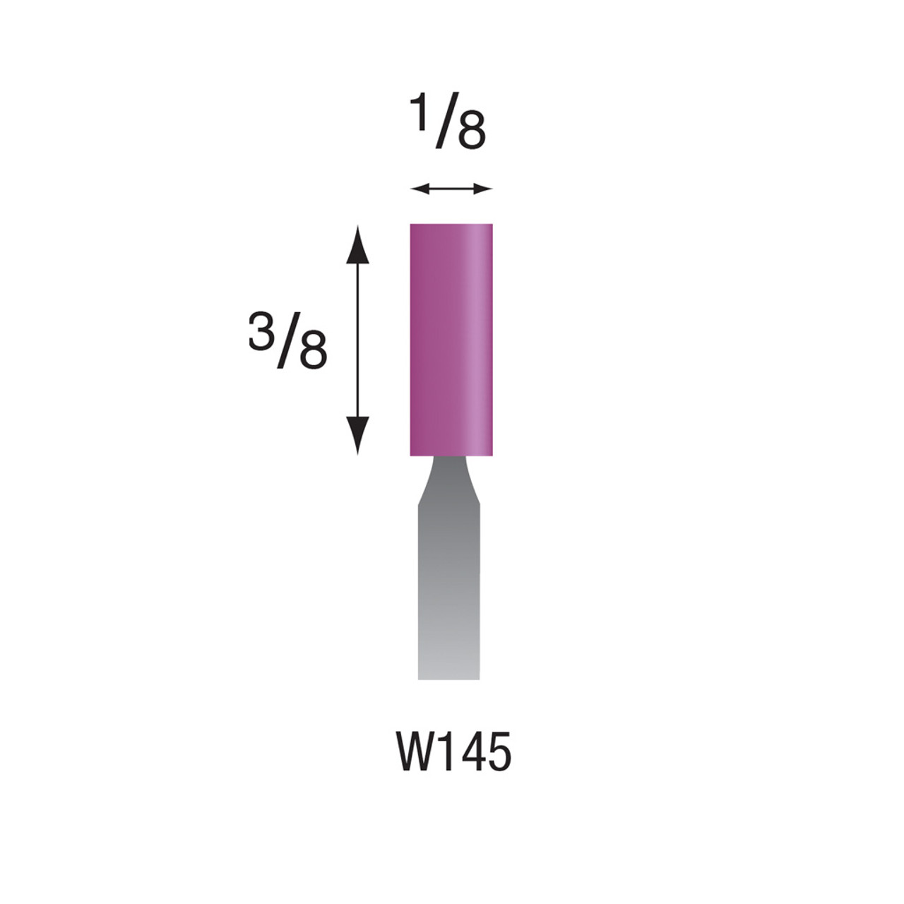 W145 Purple Mounted Stones 1/8" Shank (Pkg of 24)