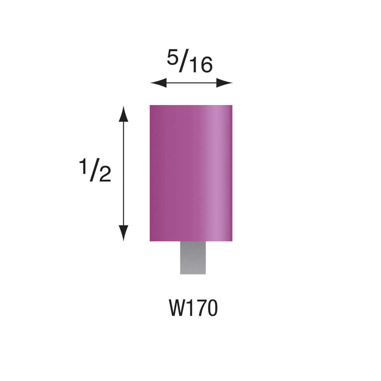 W170 Purple Mounted Stones 1/8" Shank (Pkg of 24)