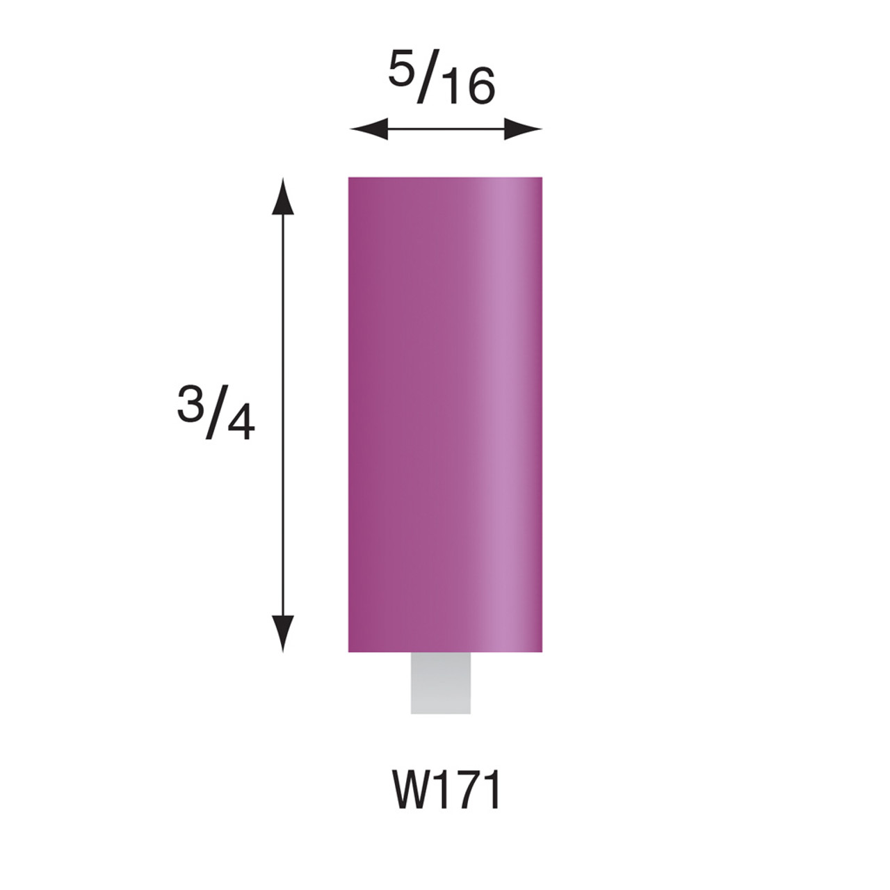 W171 Purple Mounted Stones 1/8" Shank (Pkg of 24)