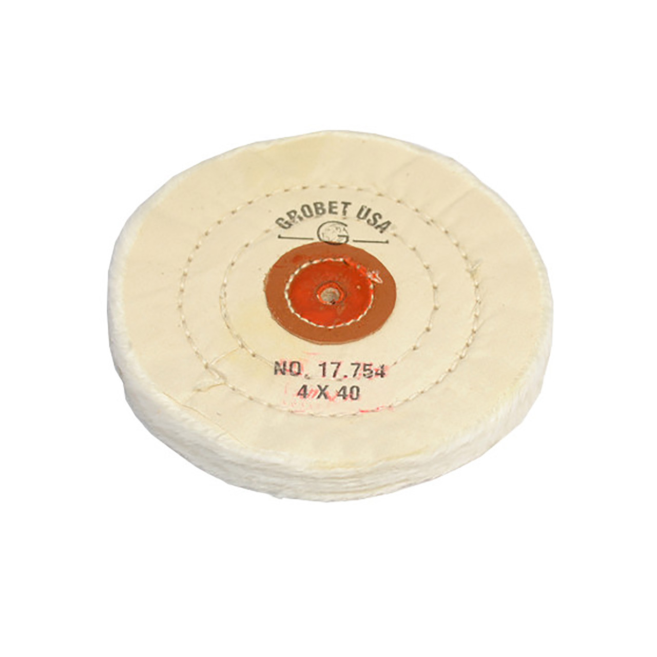 Grobet USA® White Muslin Buff - 4"x40 Ply, Stitched