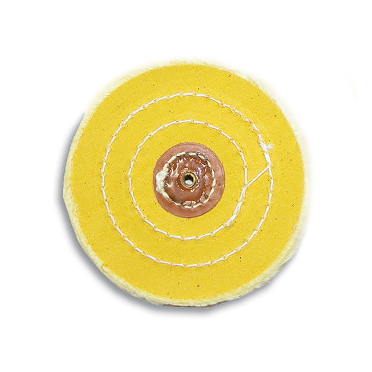 Grobet USA® Yellow Muslin Buff - 4"x40 Ply, Stitched