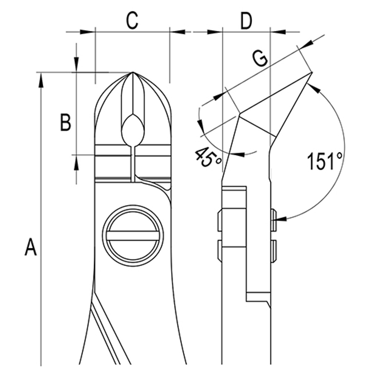 Grobet USA® Teborg® Large Oblique Cutters - Flush