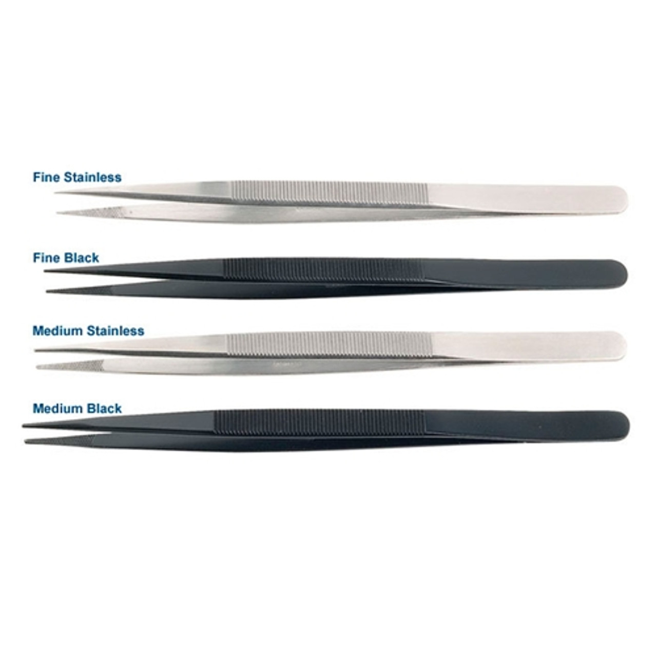 Economical Diamond Tweezers - Stainless, Fine Point