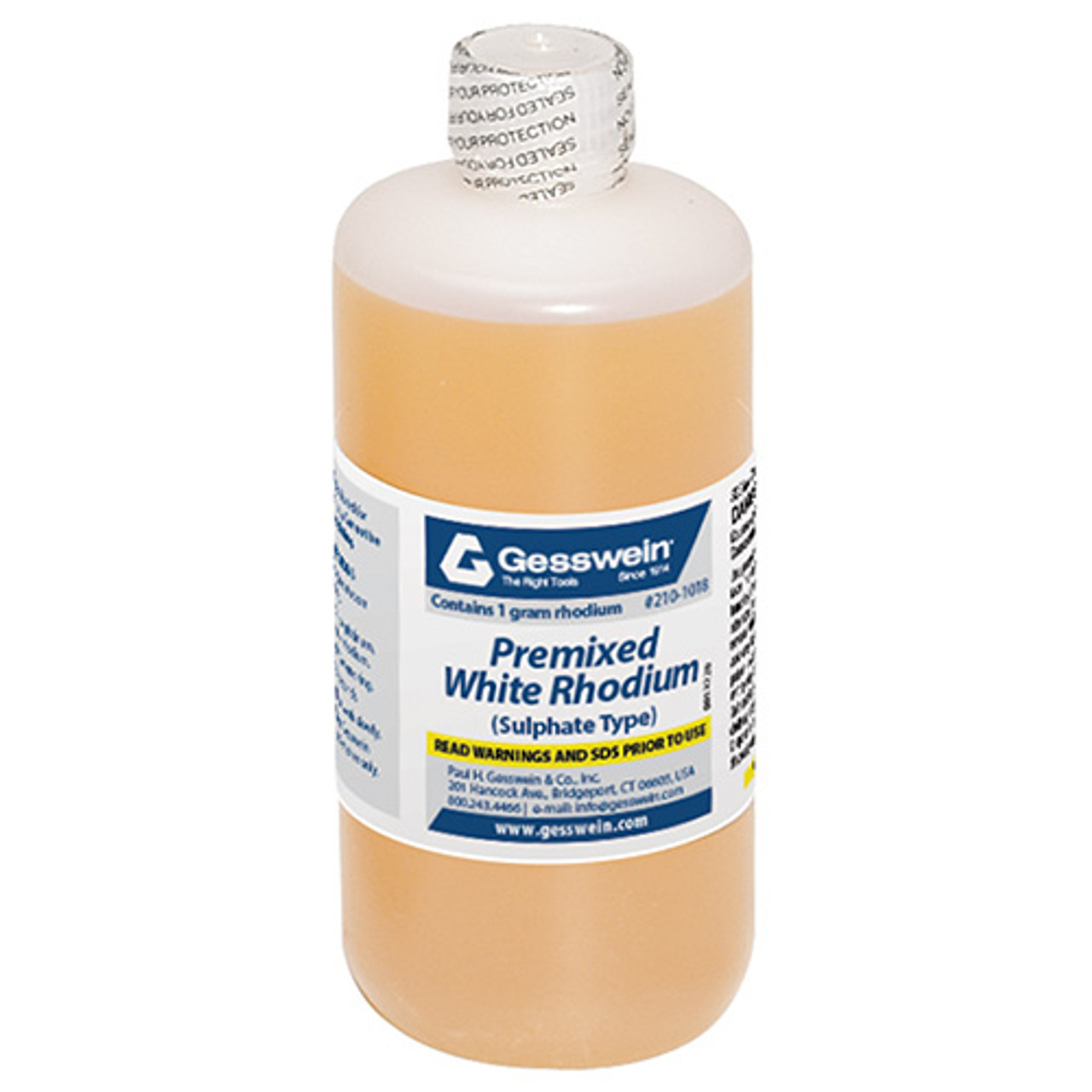 Gesswein® White Rhodium Premixed Bath Solution – 1 Pint LTD QTY