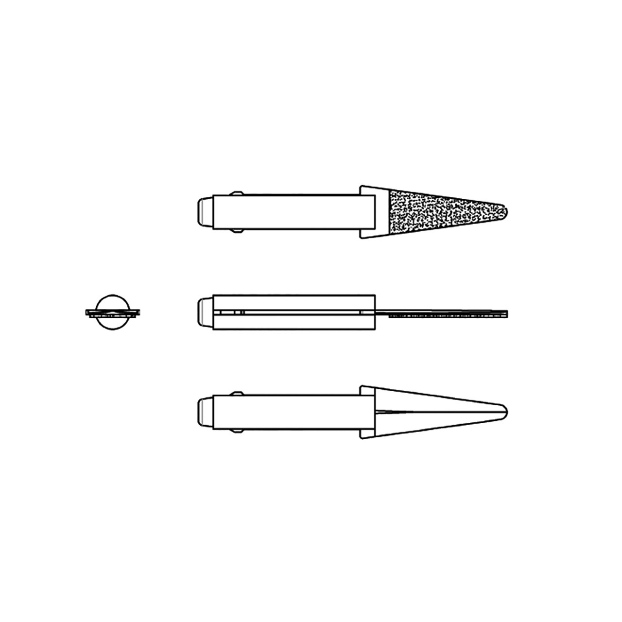 Mini-Filer Diamond Tips, 2mm Shank - Knife, D64 (Pkg. of 3)