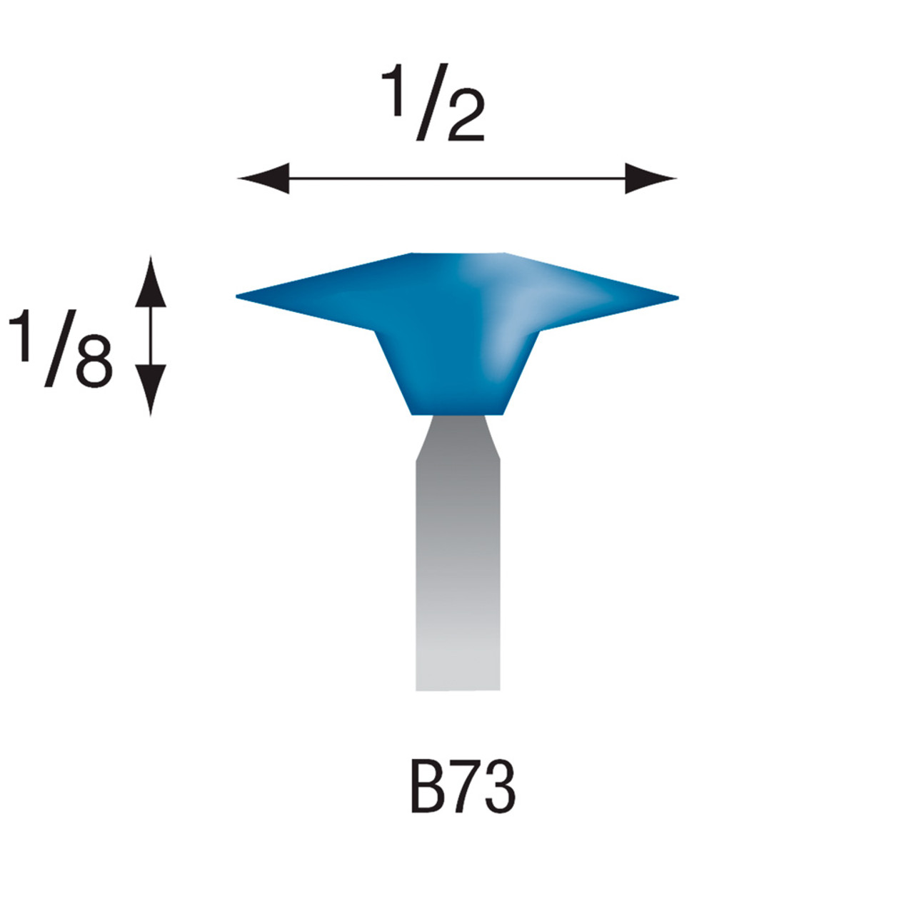 Blue Mounted Stones, 1/8" Shank - B73, Box of 36