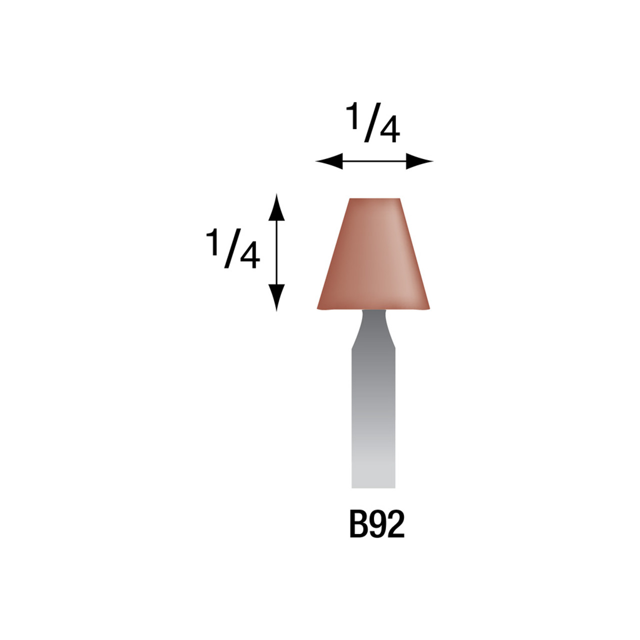 Red Mounted Stones, 1/8" Shank - B92, Box of 12