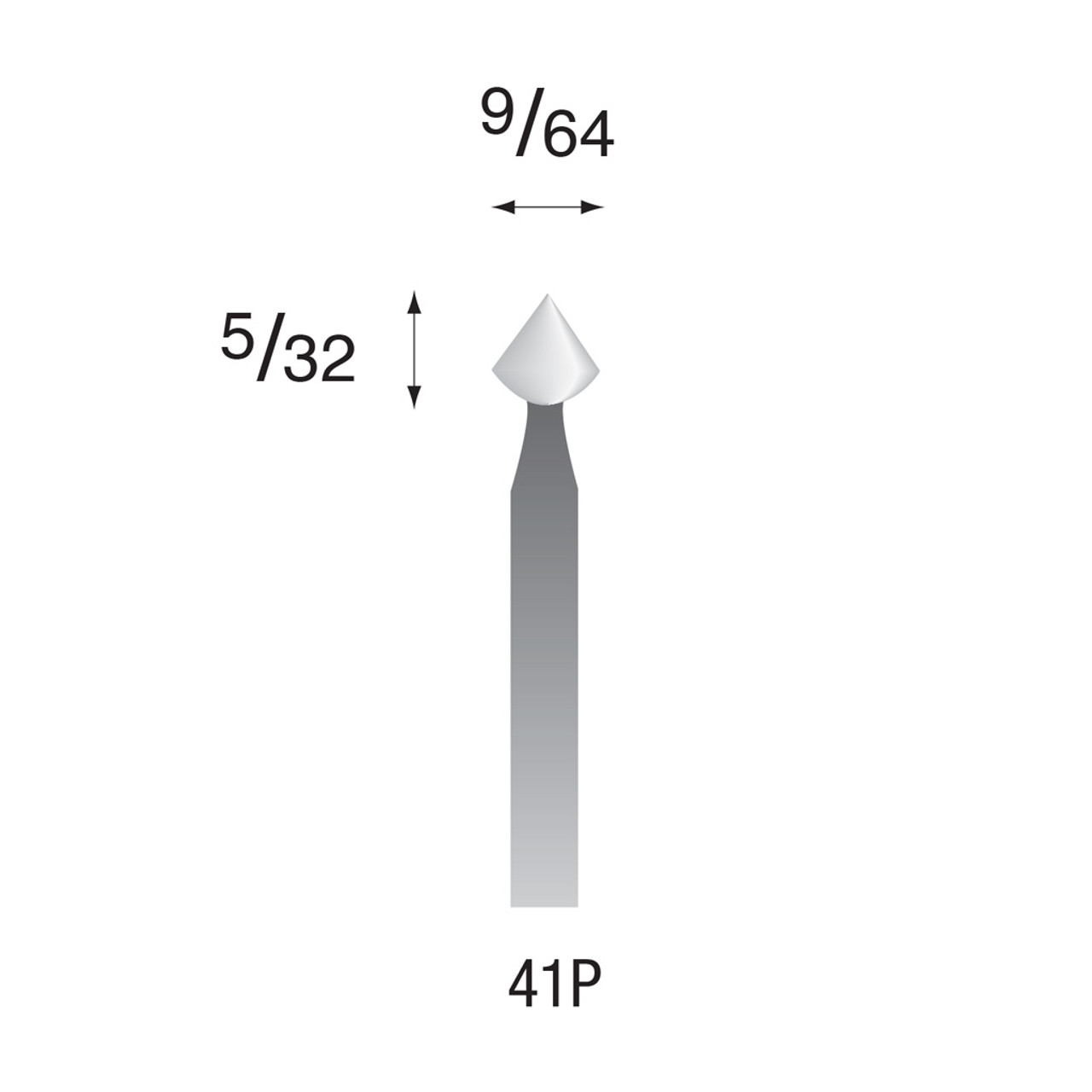 White Polishing Points, 3/32" Shank - 41P, Box of 72