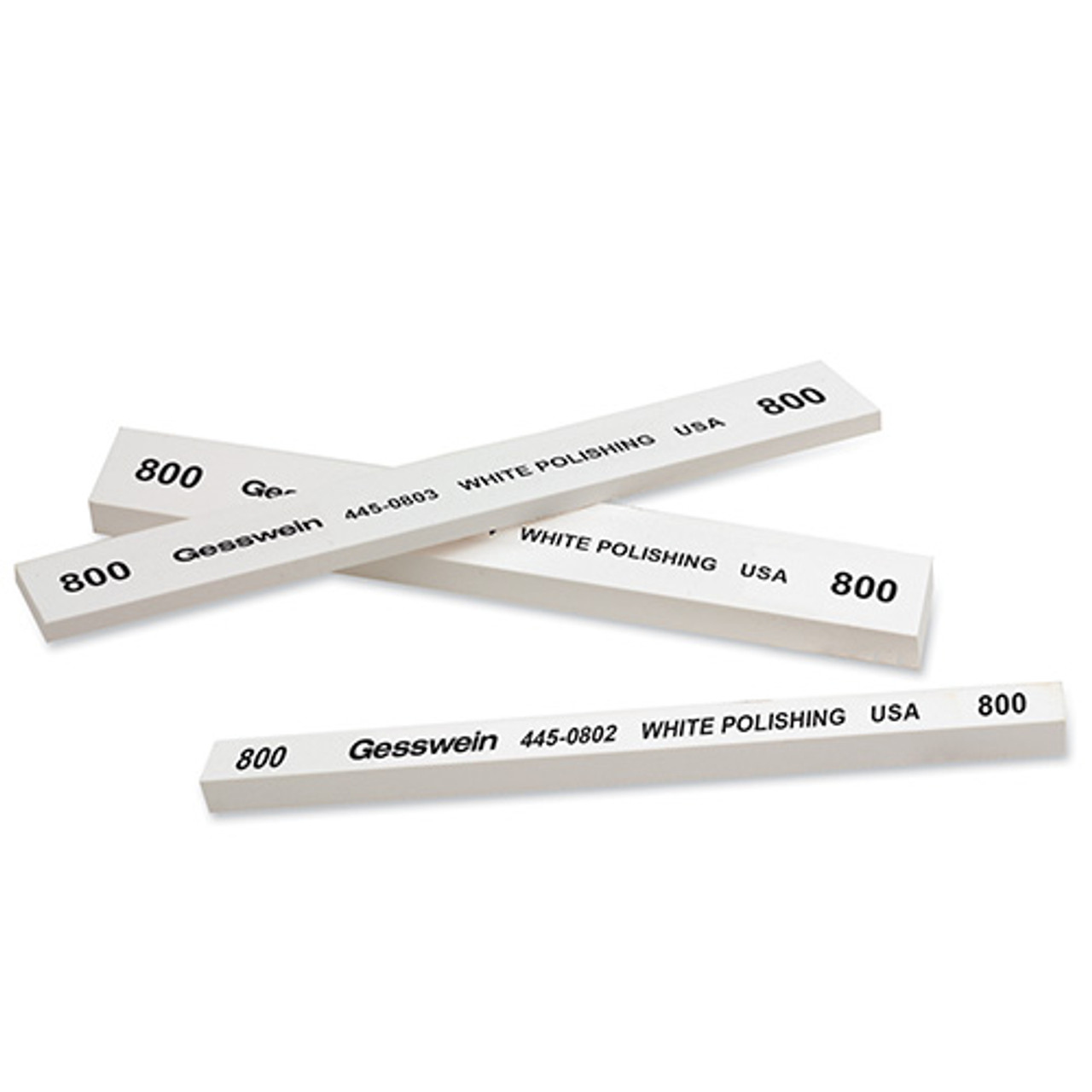 Gesswein® White Polishing Stones - 1/4" x 1/4" x 4", 800 Grit  (Pkg. of 6)