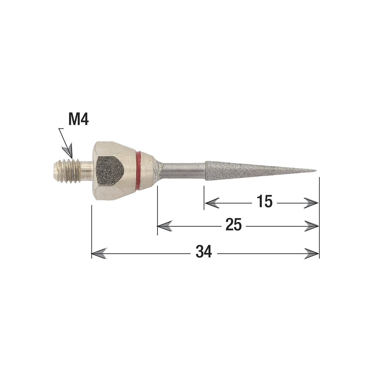 Mounted Diamond Files - Round Taper 3 x 15, 600