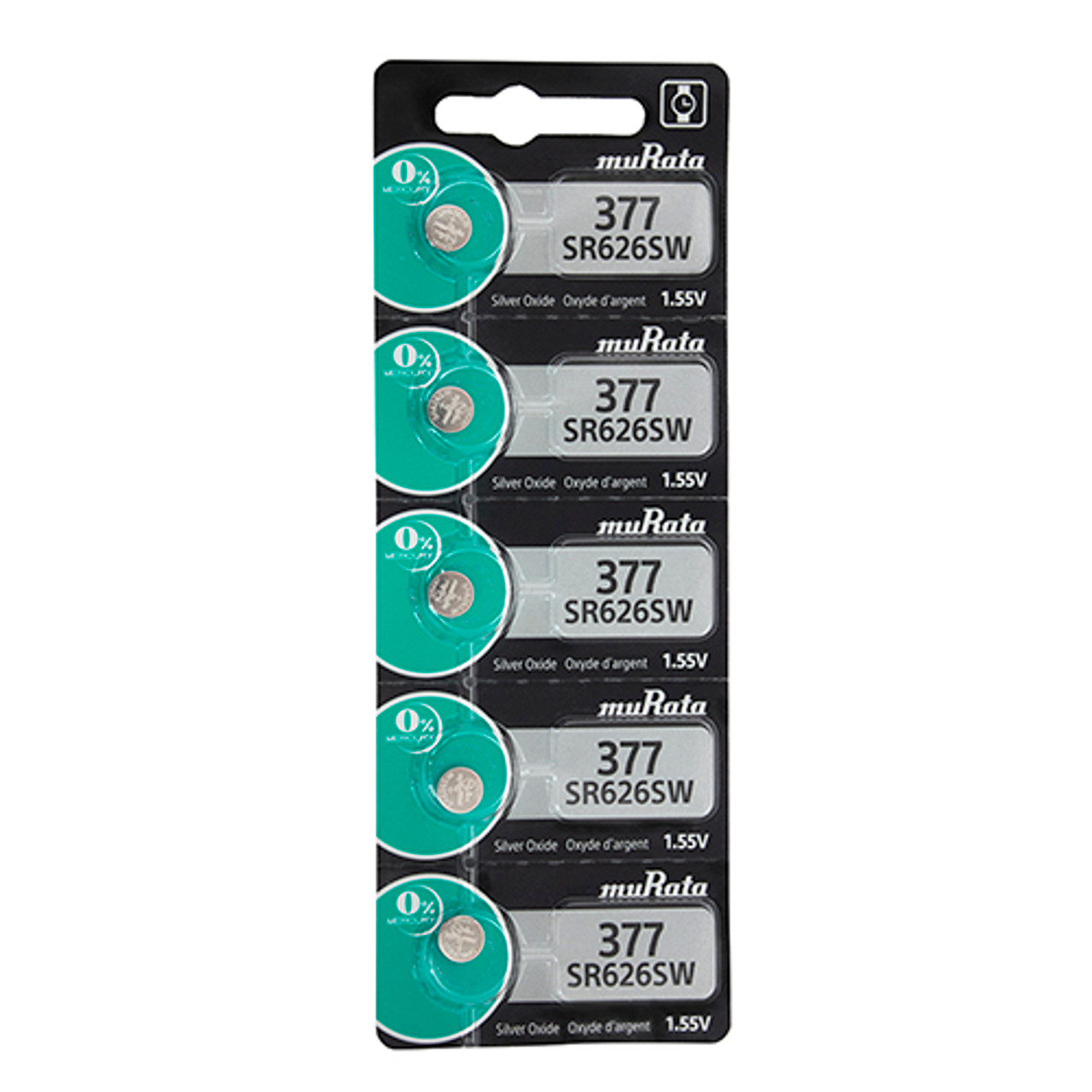Sony® Murata Silver Oxide Watch Batteries - 377  (Pkg. of 5)