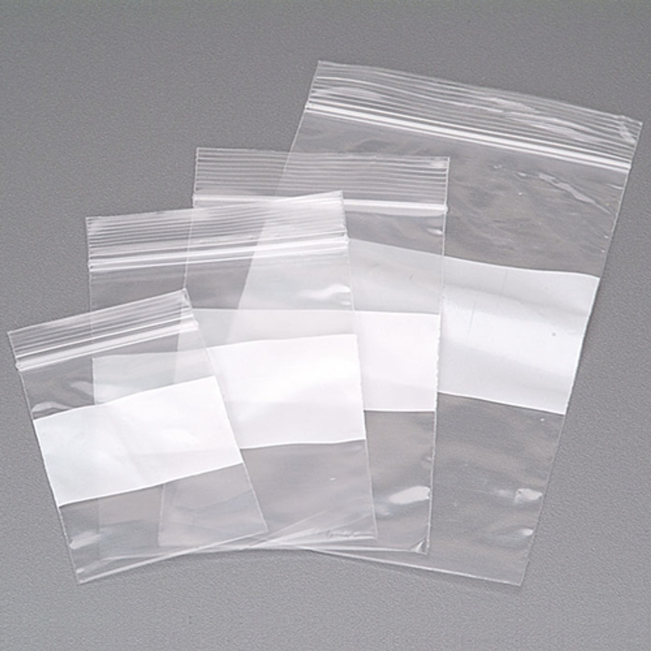 Economy Clear Zip Bags with Write-On Area  - 3" x 4"