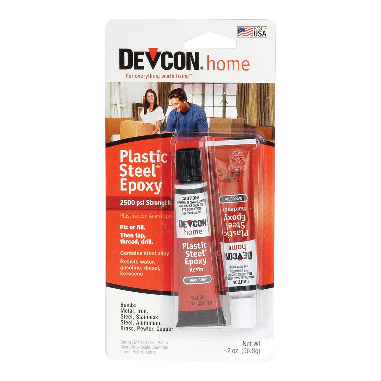 Devcon® Plastic Steel Epoxy - Dual Pak, 2 oz.