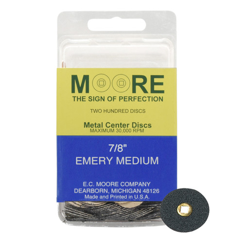 Emery 7/8" Medium Moore Snap-On Discs (200)