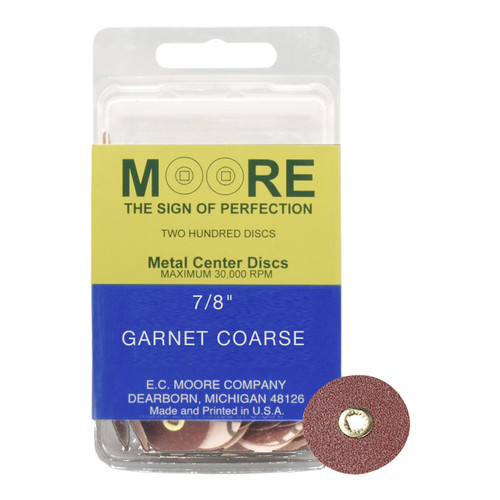 Garnet 7/8" Coarse Moore Snap-On Discs (200)