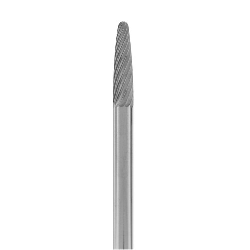 Solid Carbide Bur, 3" Long, 1/8" Shank - 1/8" x 1/2" Blunt Double Cut