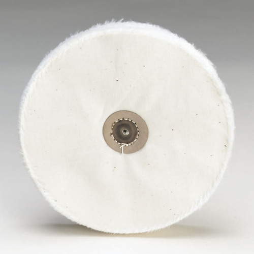 Loose White Muslin Buff - Leather Center, 3" x 40 Ply