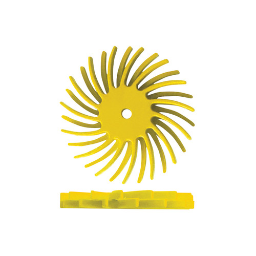 Dedeco® SUNBURST® Dual Radial Discs - 7/8" Yellow, 80 grit (Pkg. of 48)