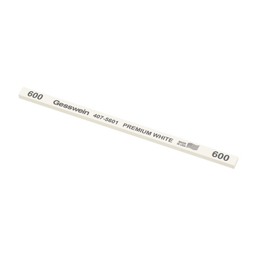 Gesswein® Premium White Stones - 1/4" x 1/8" x 6", 600 Grit  (Pkg. of 12)