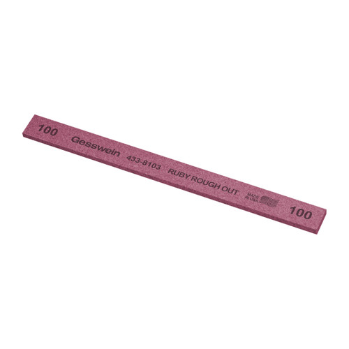 Gesswein® Ruby Rough Out Stone - 1/2" x 1/8" x 6", 100 Grit  (Pkg. of 12)