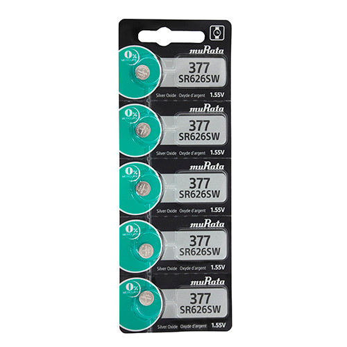 Sony® Murata Silver Oxide Watch Batteries - 377  (Pkg. of 5)