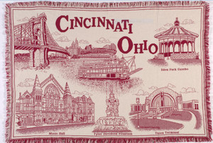 Cincinnati Throw Blanket-Red — Cincinnati gift basket by The Best of Cincinnati
