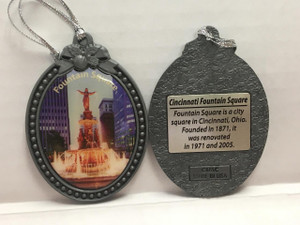 Pewter Ornament, Fountain Square — Cincinnati gift basket by The Best of Cincinnati